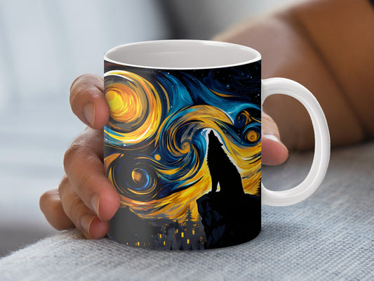 Van Gogh Inspired Starry Night Coffee Mug, Artistic Ceramic Mug, Unique Gift for Art Lovers