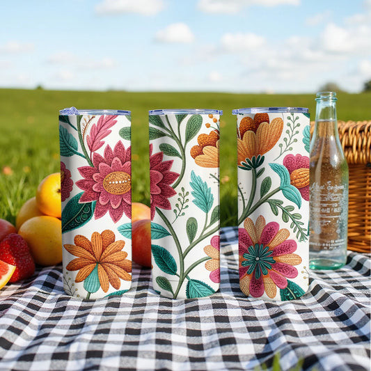 Floral Design Insulated Travel Tumbler Product