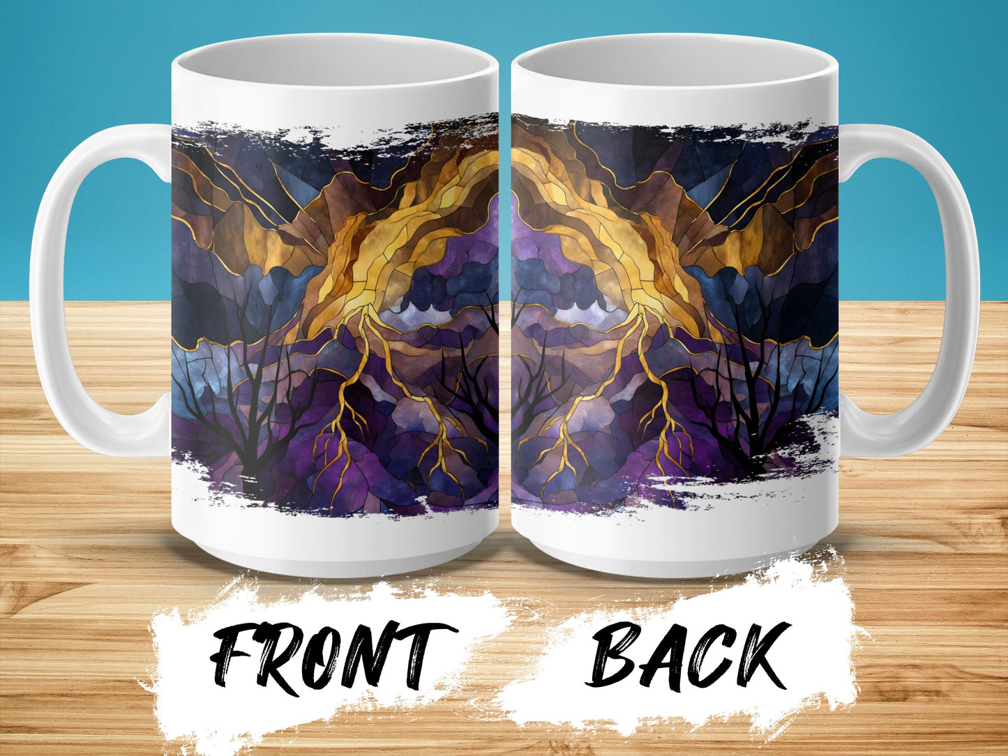 Abstract Lightning and Tree Art Mug product