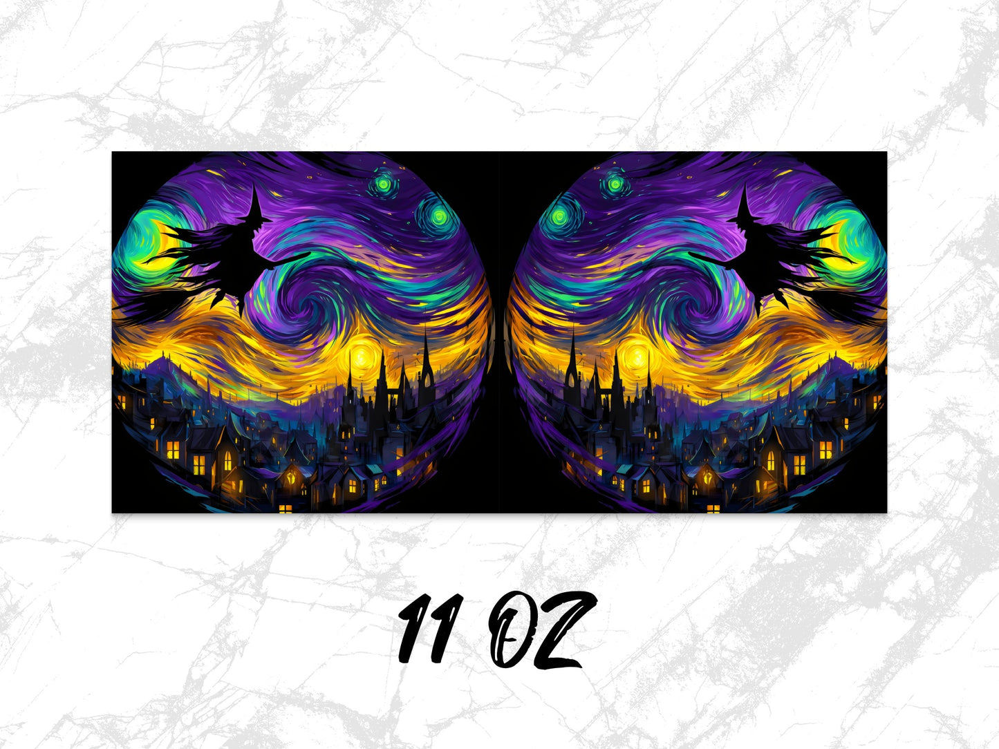 Colorful Whirlwind Fantasy Art Coffee Mug, 11 oz Artistic Cityscape Unique Gift Idea