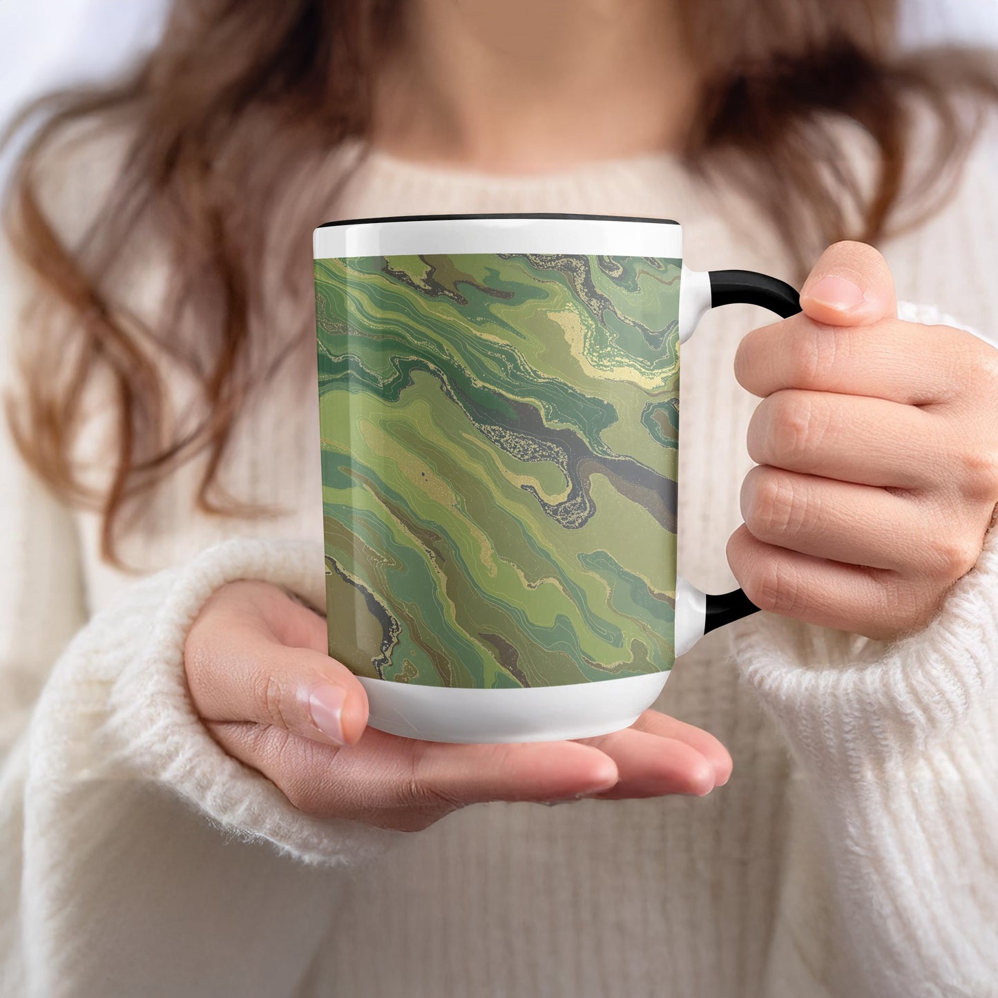 Unique Green Swirl Design Coffee Mug product