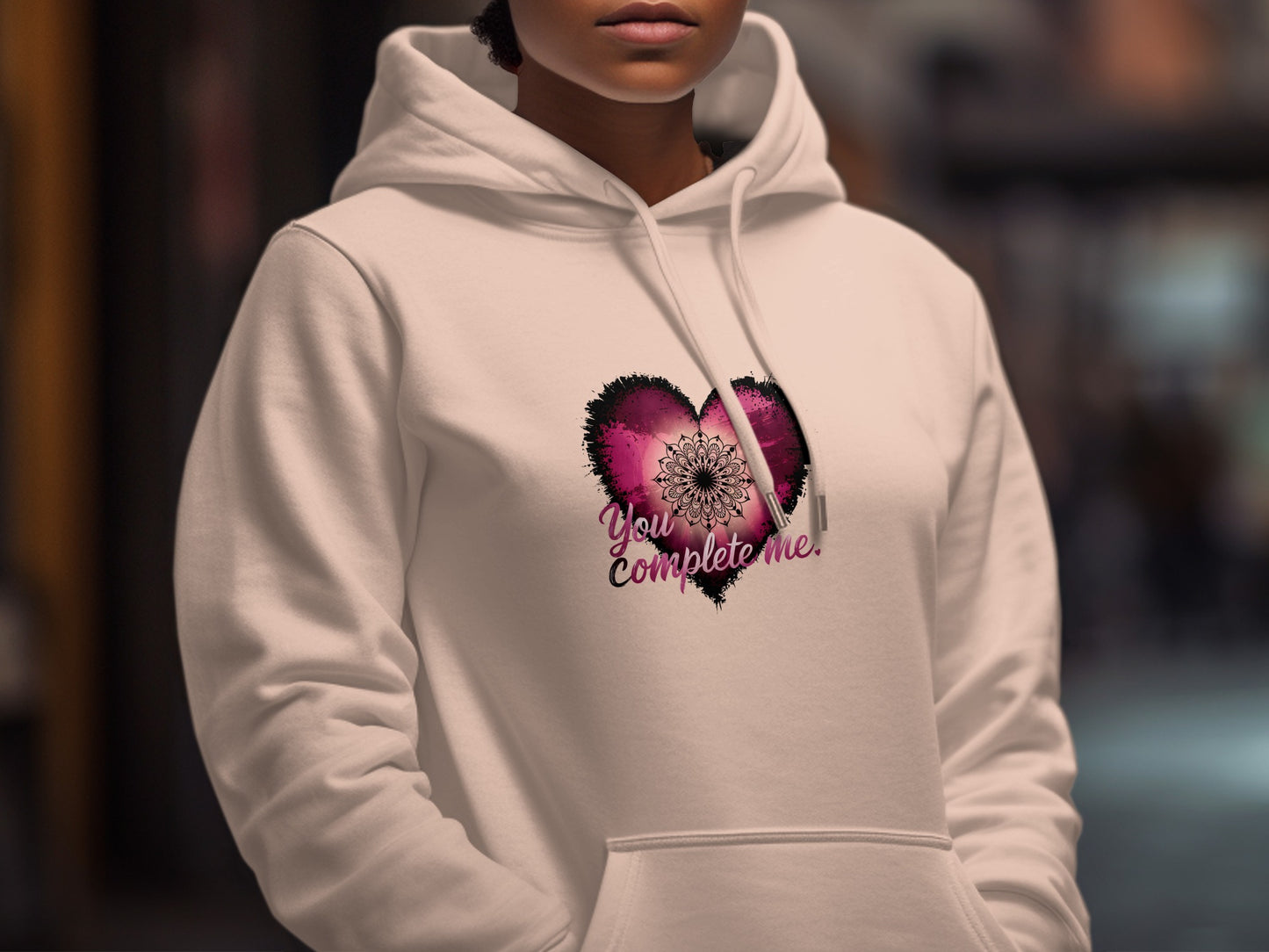 You Complete Me Heart Design White Hoodie product