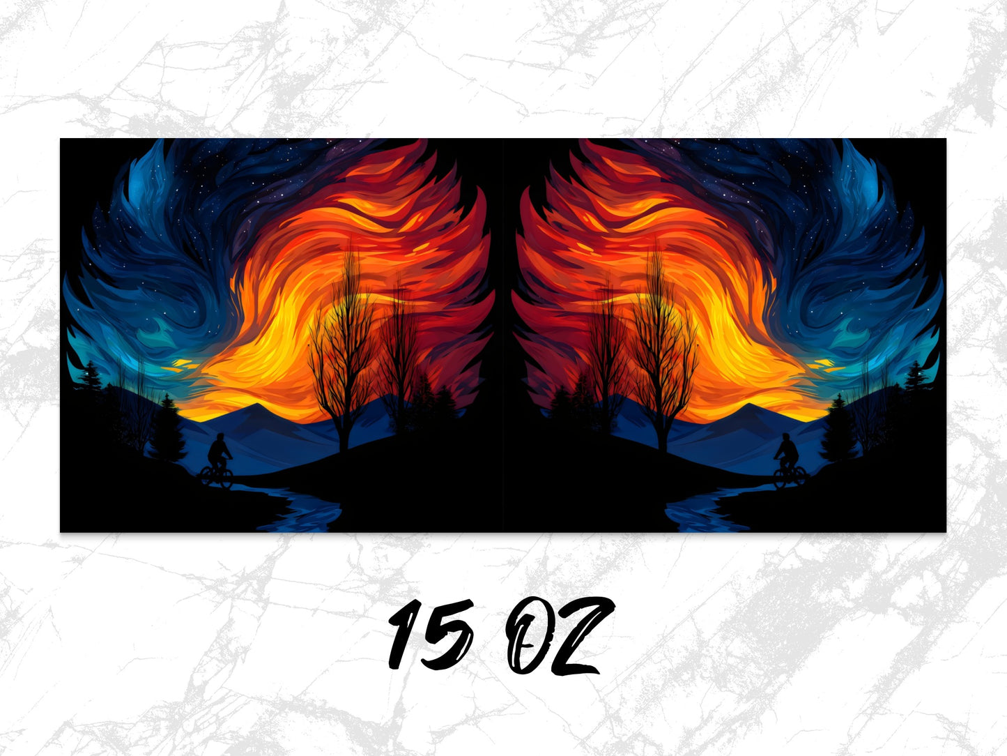 Abstract Tree Art Print, Colorful Nature Wall Decor, Dual Canvas Painting, Vibrant Landscape Home Decoration, 15 OZ