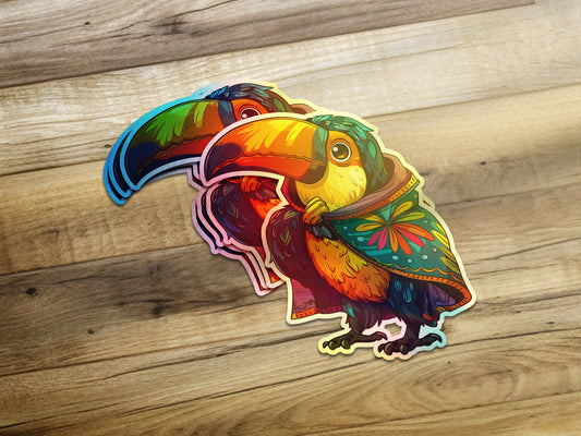 Colorful Tropical Toucan Vinyl Sticker product