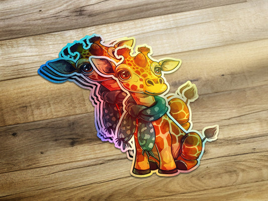 Colorful Giraffe with Scarf Stickers pack product type