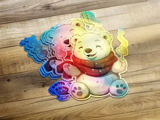 Cute Colorful Bear with Scarf Sticker product