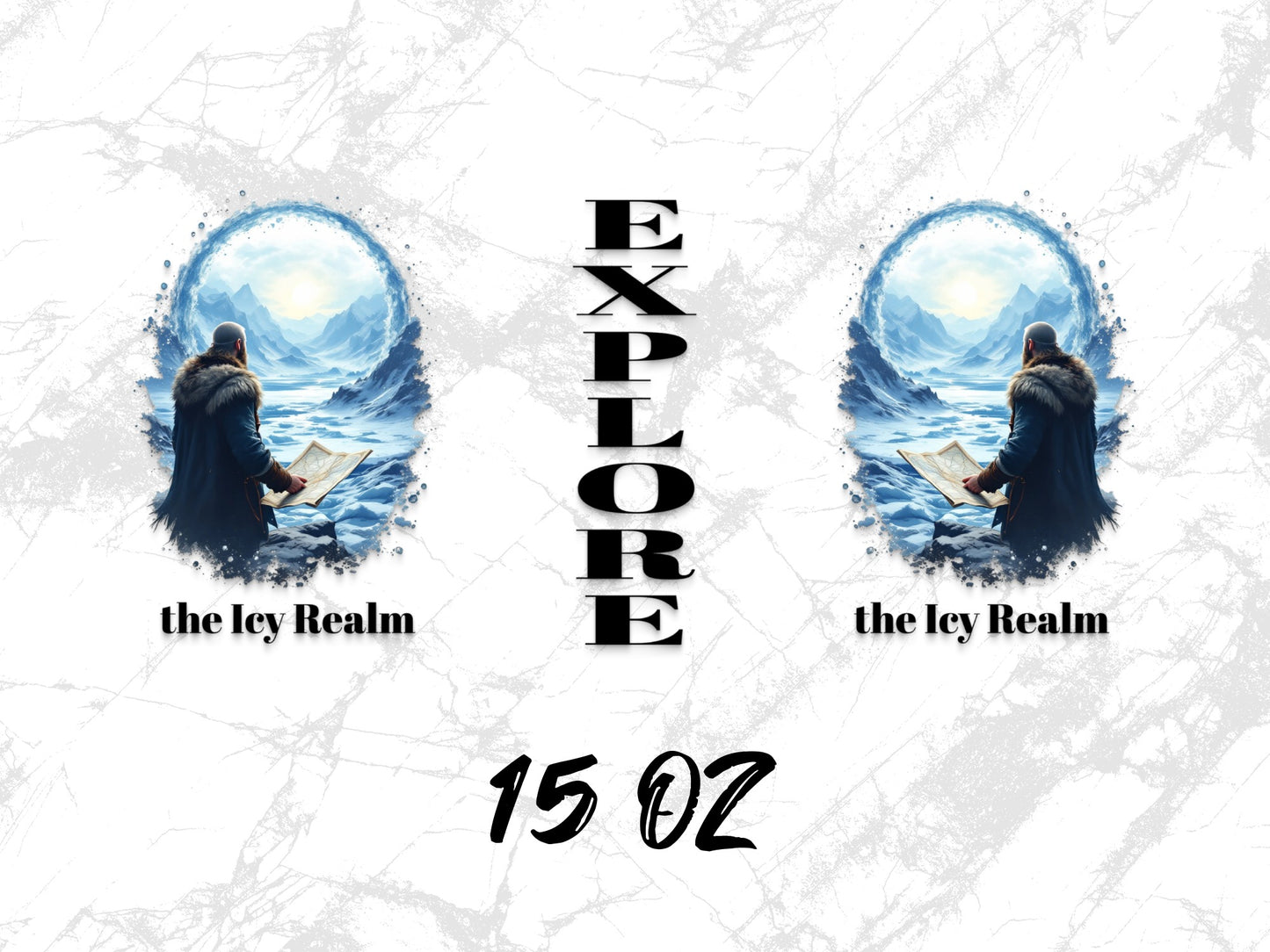 Fantasy Wall Art, Icy Realm Poster, Explore Viking Sea Adventure, Home Decor 15 Oz