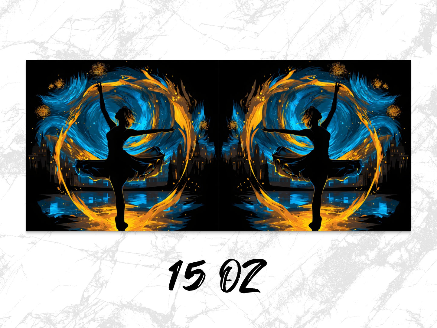 Abstract Fire Dancer Art Print, Vibrant Wall Decor, Symmetrical Dance Poster, Modern Home Decoration, Unique Digital Artwork 15 OZ