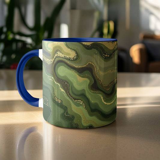 Artistic Green and Blue Swirl Design Coffee Mug product type