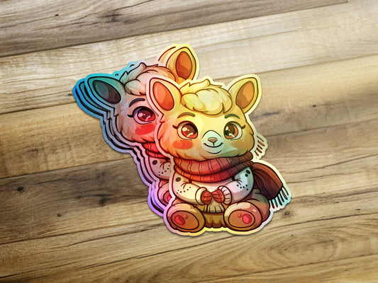 Cute Alpaca with Colorful Shadow Sticker product type