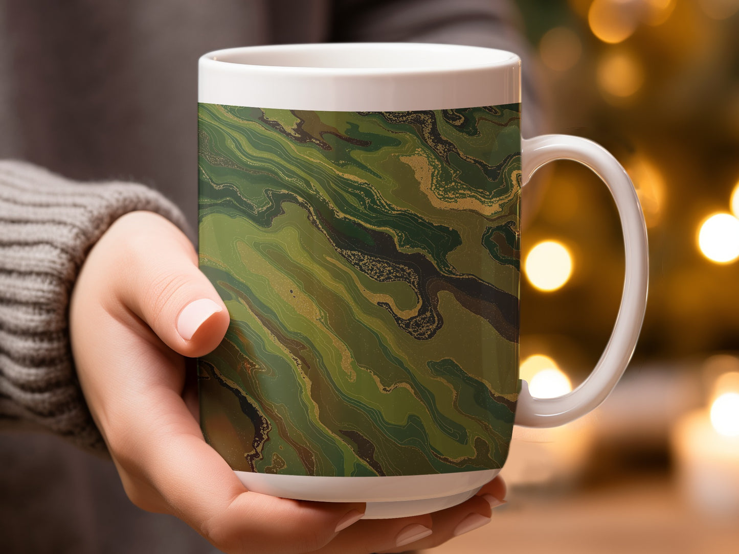 Abstract Green Swirl Design Coffee Mug product type