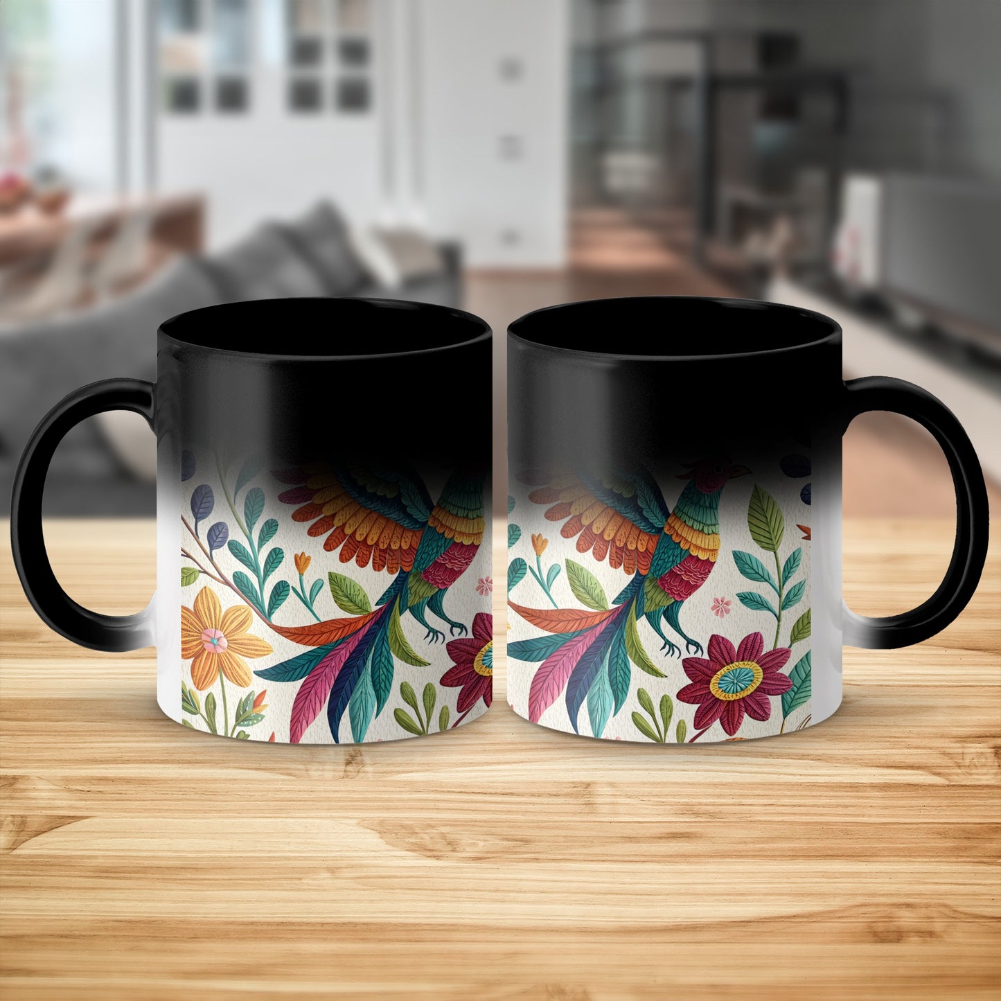 Vibrant Floral Design Parrot Artwork Coffee Mug product