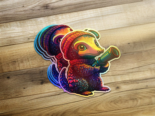 Colorful Fantasy Character Holding Telescope Sticker product