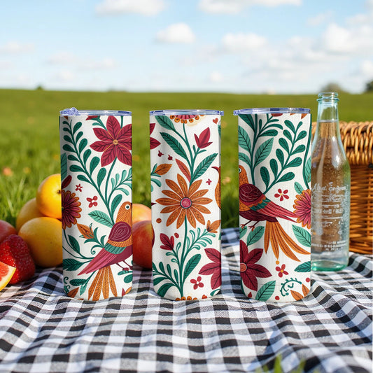 Vibrant Bird and Floral Design Insulated Tumblers product type