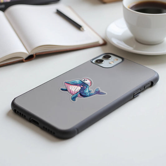 Whale Design with Hat on Protective Phone Case product