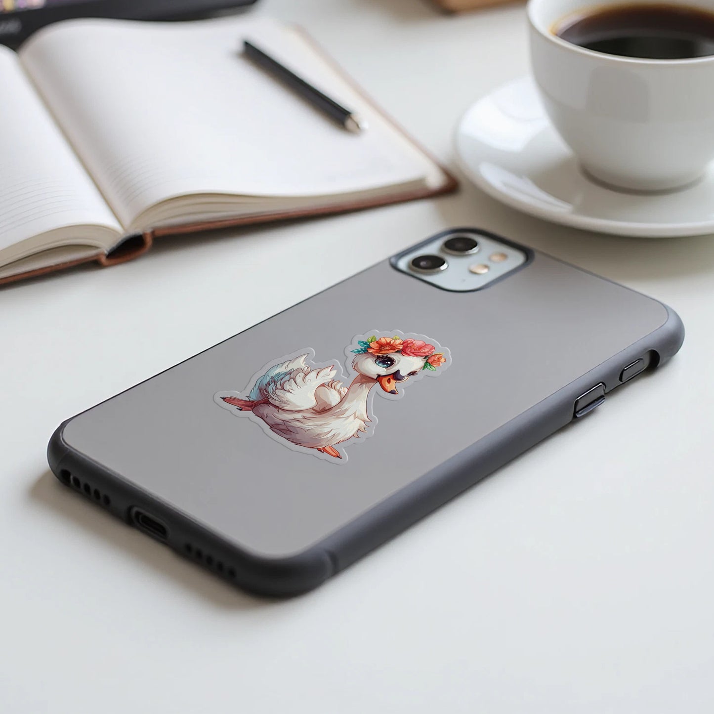 Floral Crowned Swan Printed Smartphone Case product