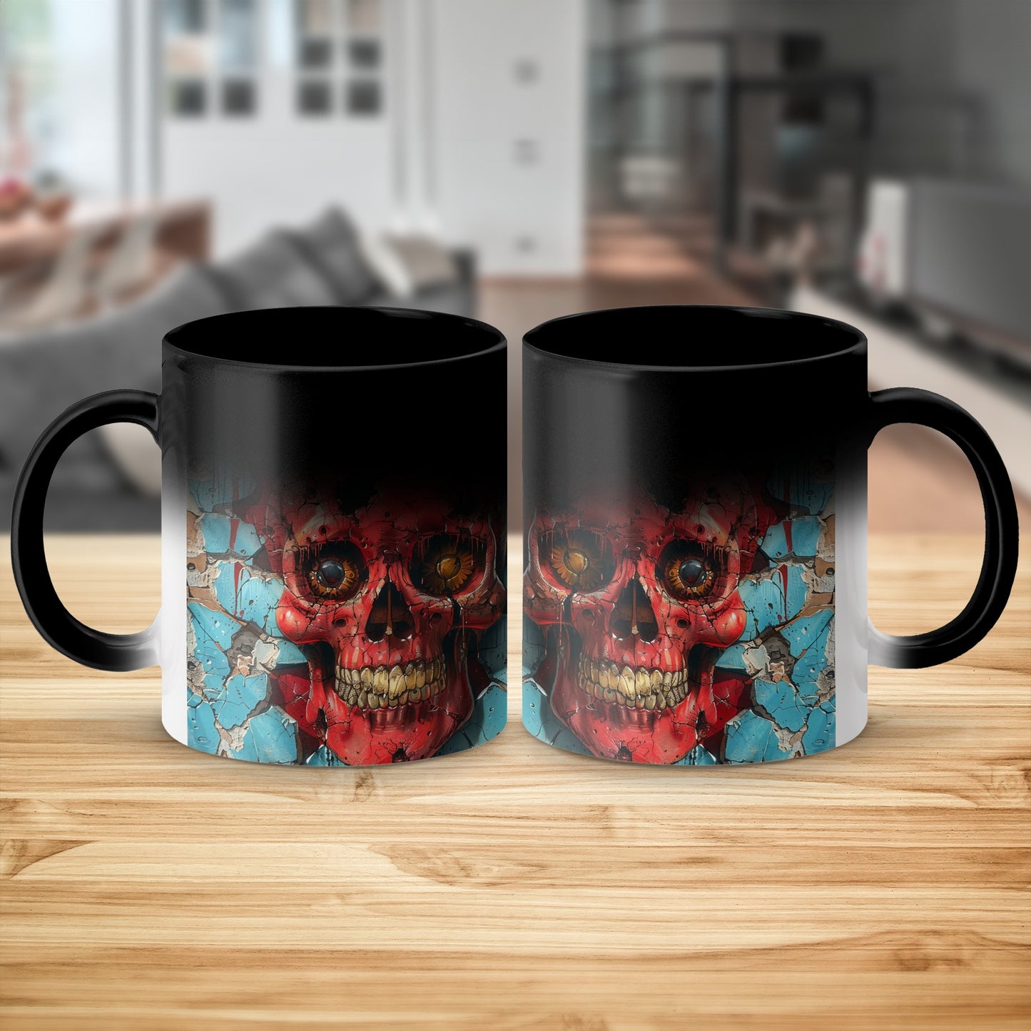Vivid Colorful Skull Design Printed Coffee Mug product type