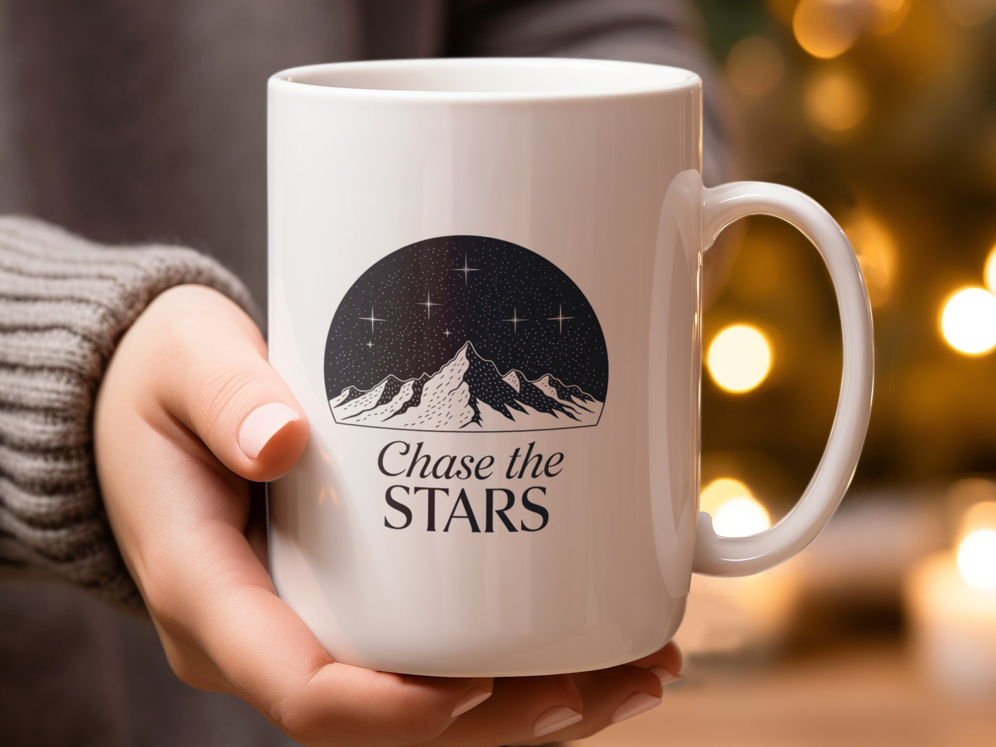 Chase the Stars Mountain Design Coffee Mug product