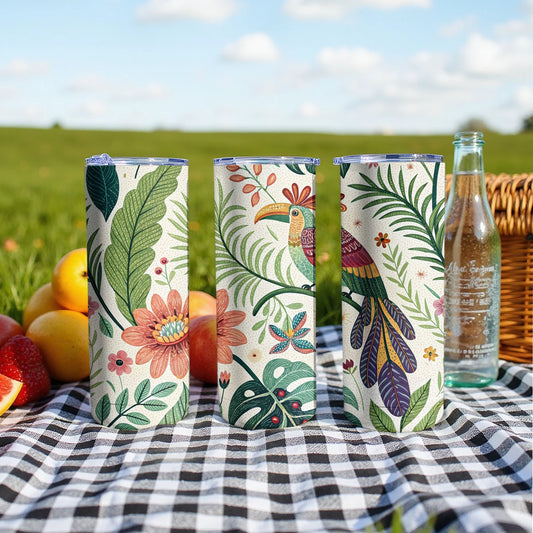 Vibrant Nature Inspired Tropical Print Tumbler product