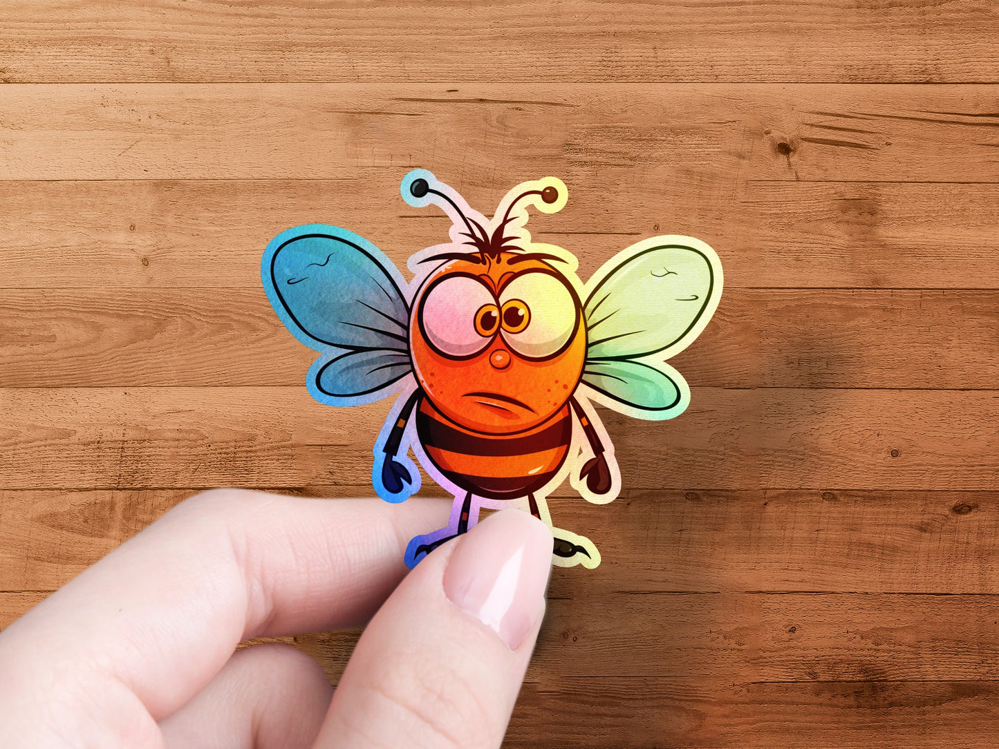 Colorful Cartoon Bee Sticker for Fun Projects product type