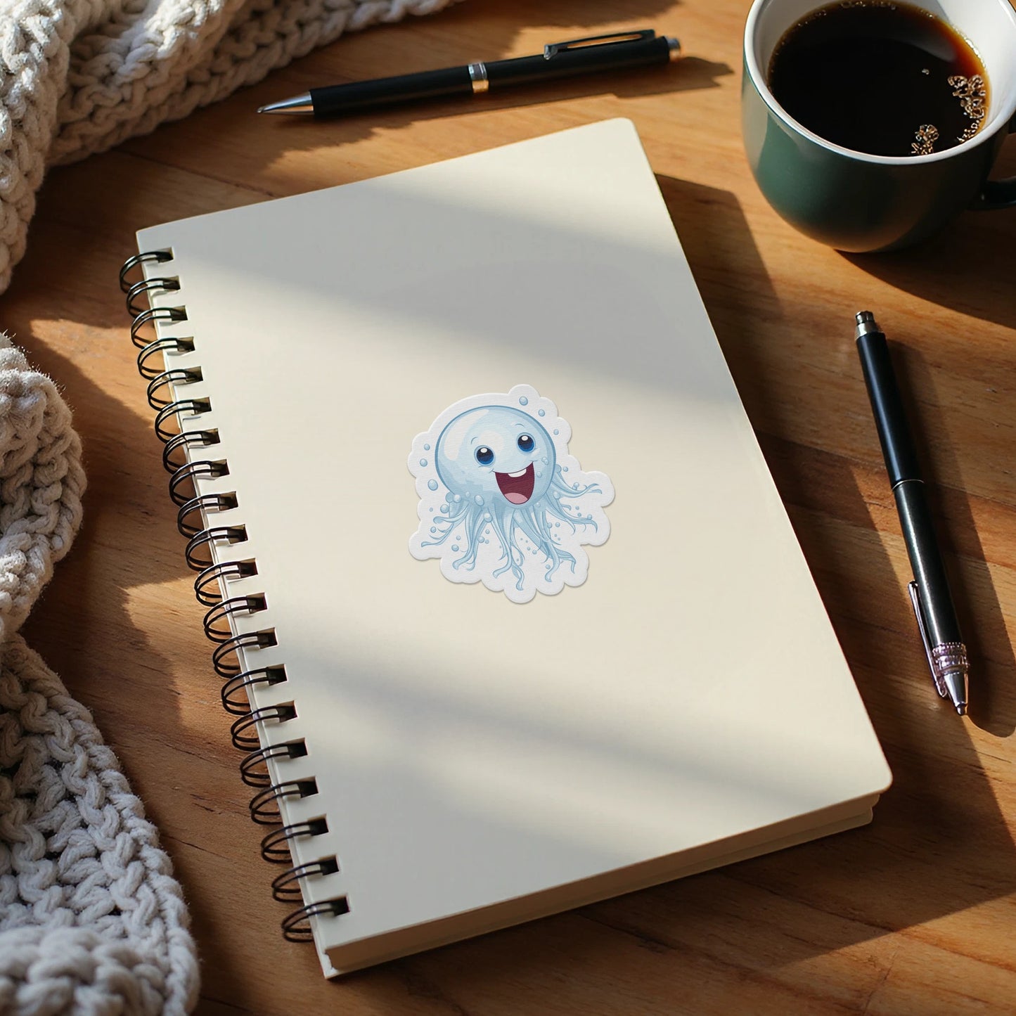 Cute Smiling Jellyfish Sticker Decorative Notebook product type