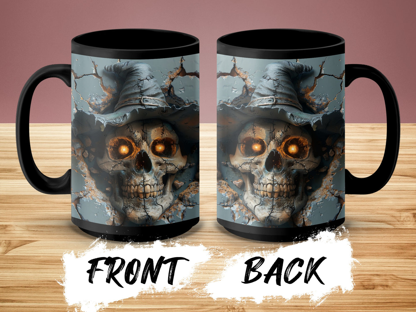Glowing Eyed Skull Witch Themed Coffee Mug Product