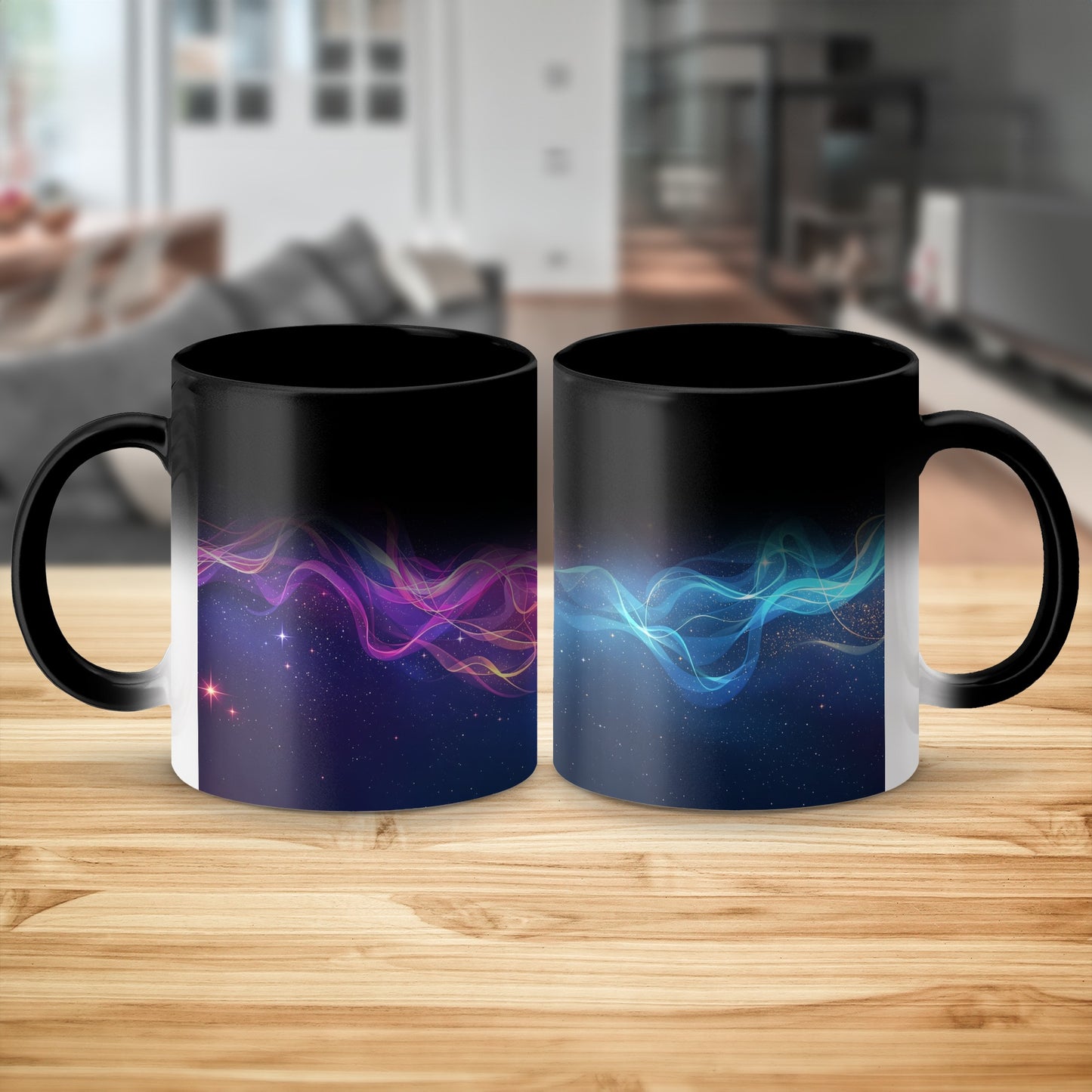 Purple Blue Wave Pattern Printed Coffee Mug product