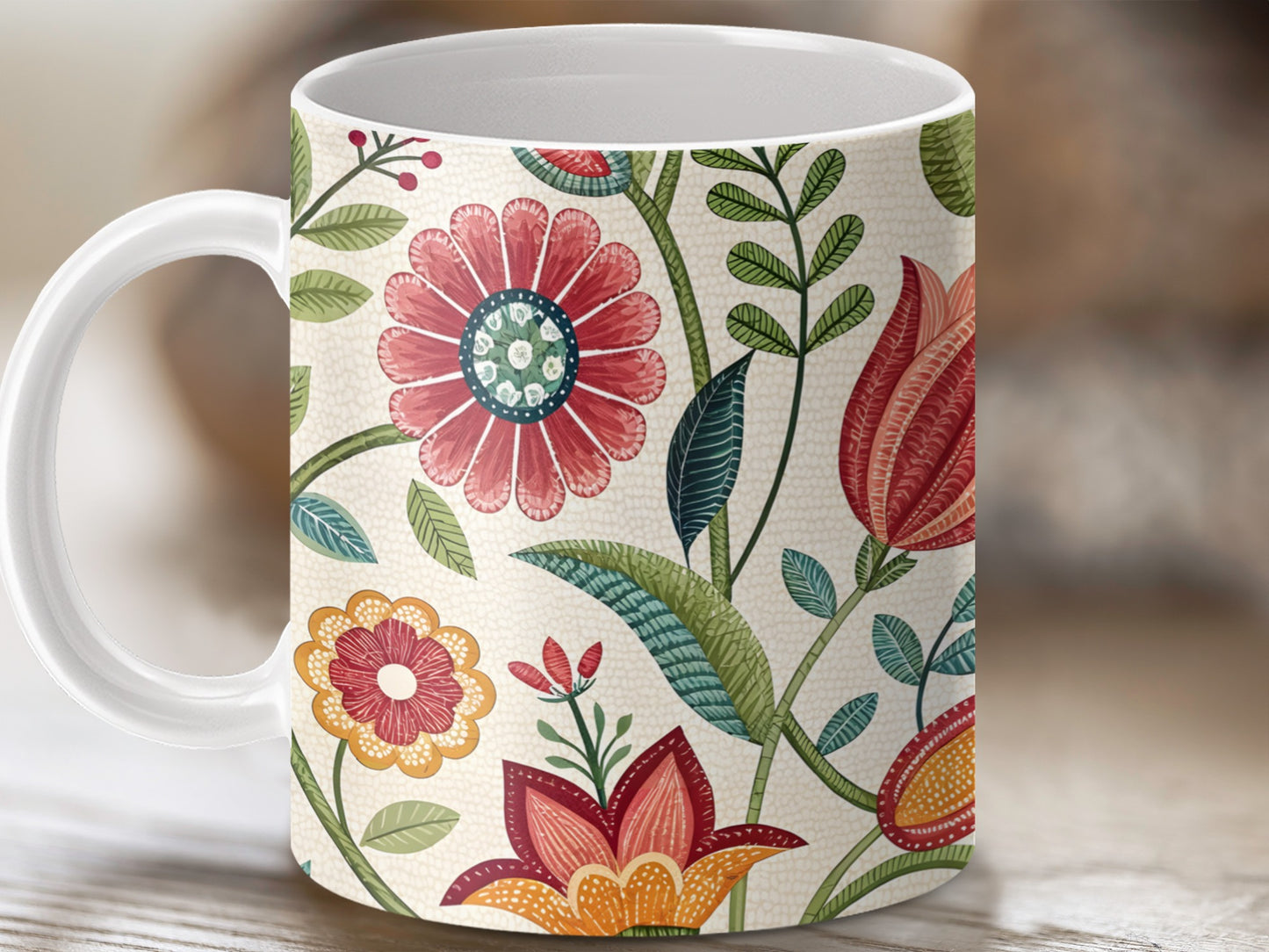 Floral Pattern Mug Vibrant Floral Artwork Mug product type