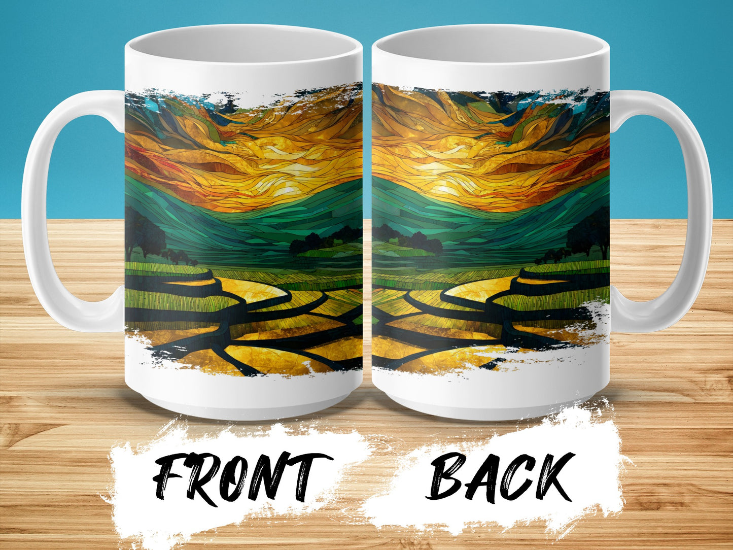 Abstract Colorful Mountain Landscape Mug product