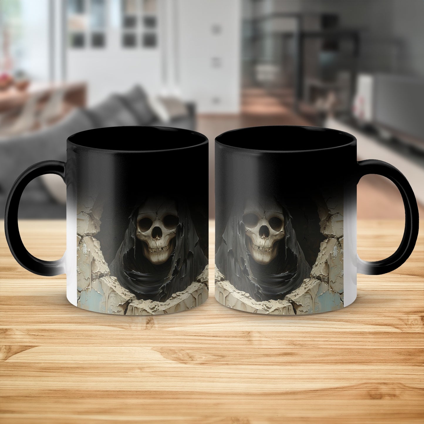 Grim Reaper Skull Design Ceramic Coffee Mug product