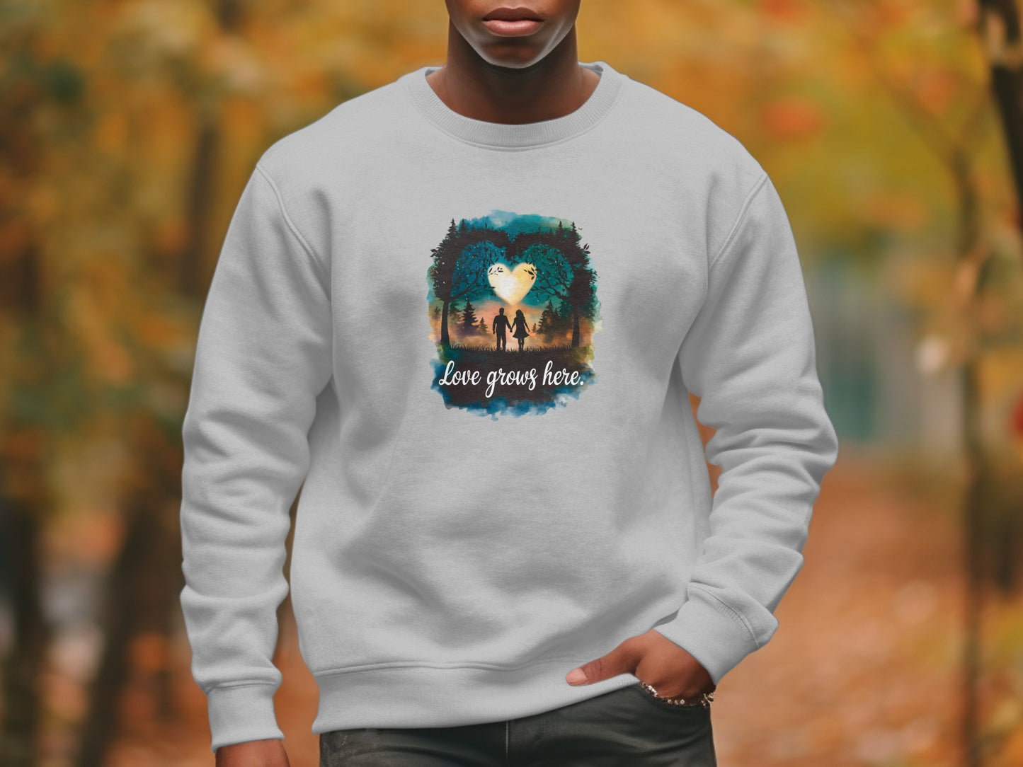 Love Grows Here Heart Forest Design Sweatshirt product type