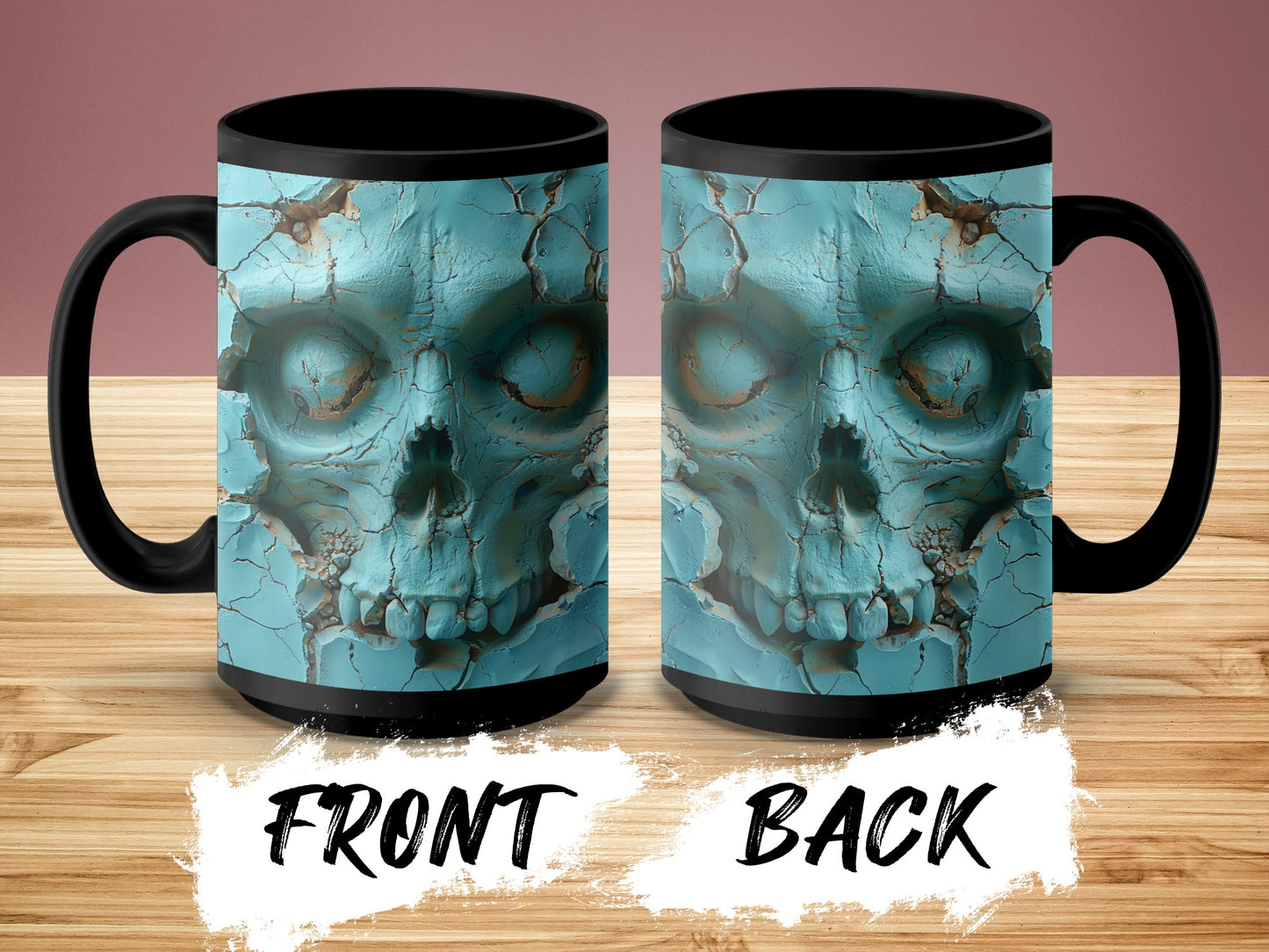 Mesmerizing Cracked Skull Design Ceramic Mug product type
