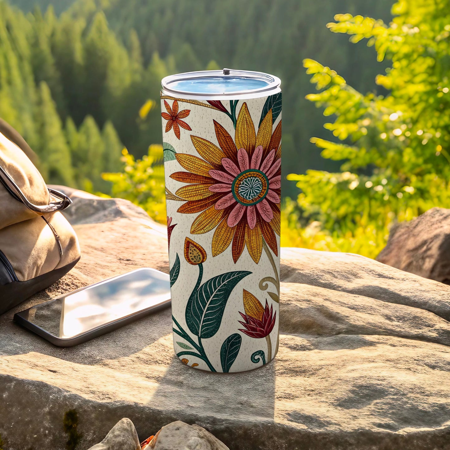 Floral Insulated Tumbler with Lid Colorful Design product