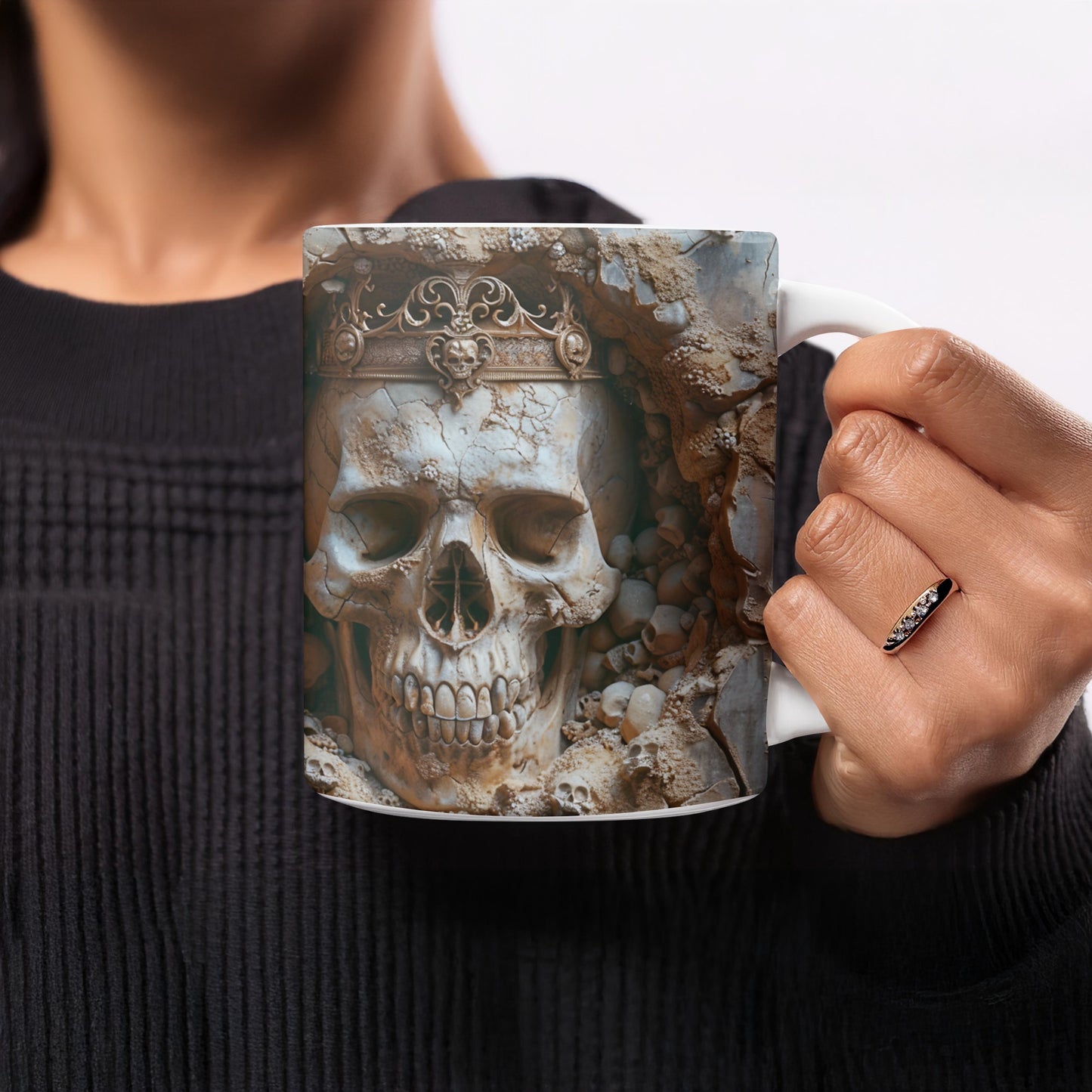 Ornate Skull Design Ceramic Coffee Mug product type