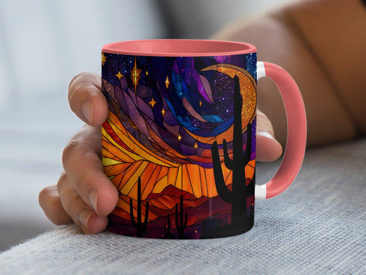 Vibrant Desert Scene with Cactus Design Mug product
