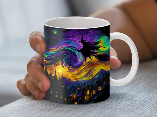 Vibrant Van Gogh Inspired Coffee Mug, Artistic Starry Night Ceramic Cup, Unique Artist Gift Idea