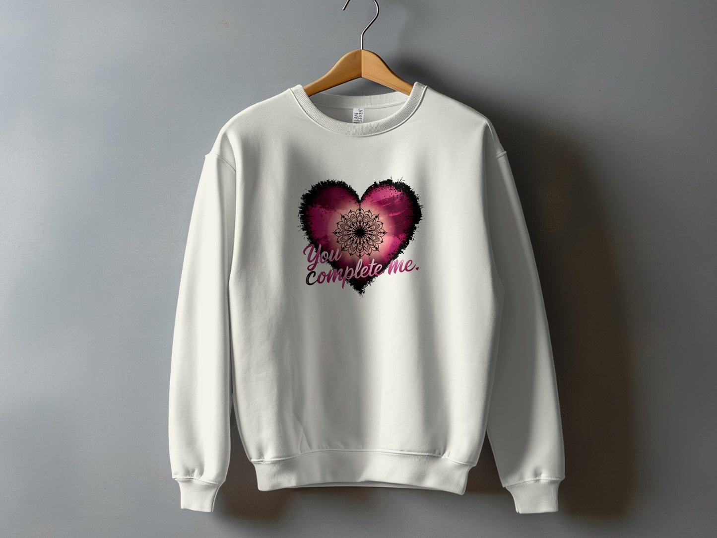 You Complete Me Heart Design White Sweatshirt product type