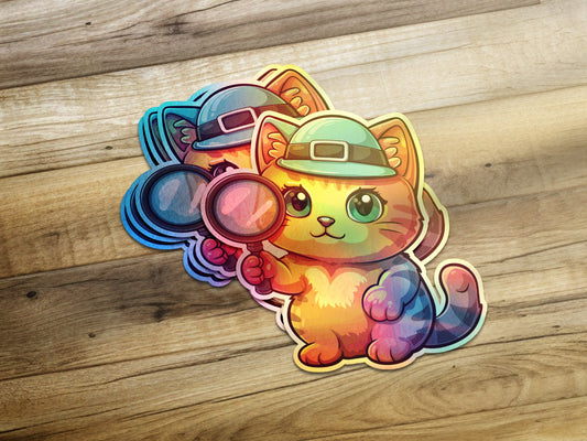 Colorful Detective Cat Sticker Pack product type