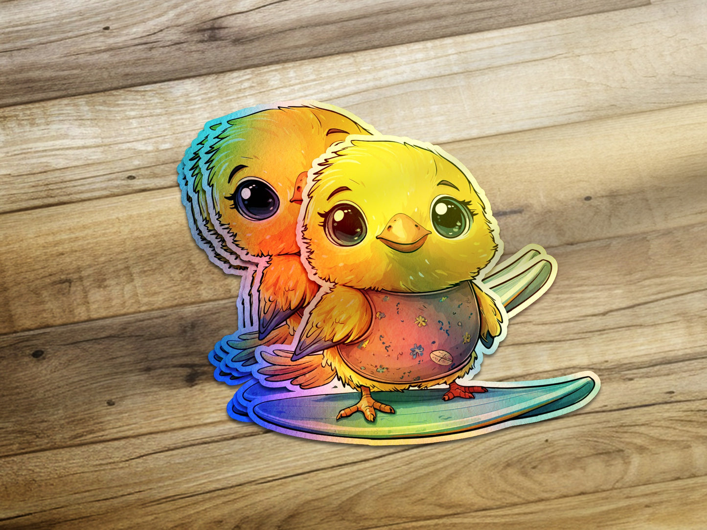 Cute Colorful Chickens Stickers Cartoon Art product