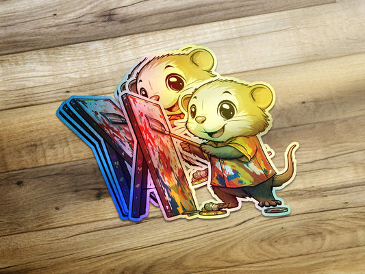 Cute Cartoon Hamster Painting Sticker product