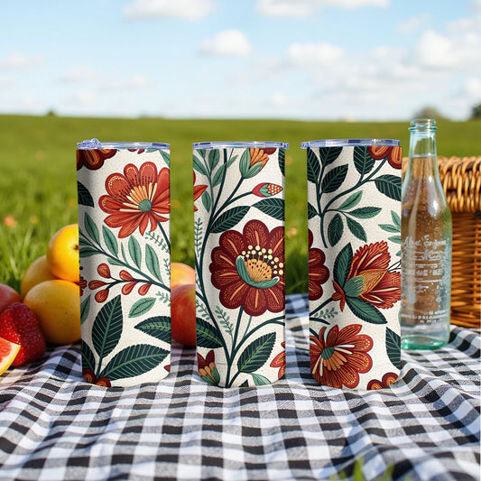 Charming Floral Design Slim Insulated Tumbler product