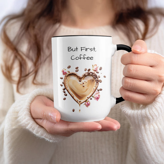 But First Coffee Heart Art Printed Ceramic Mug product type