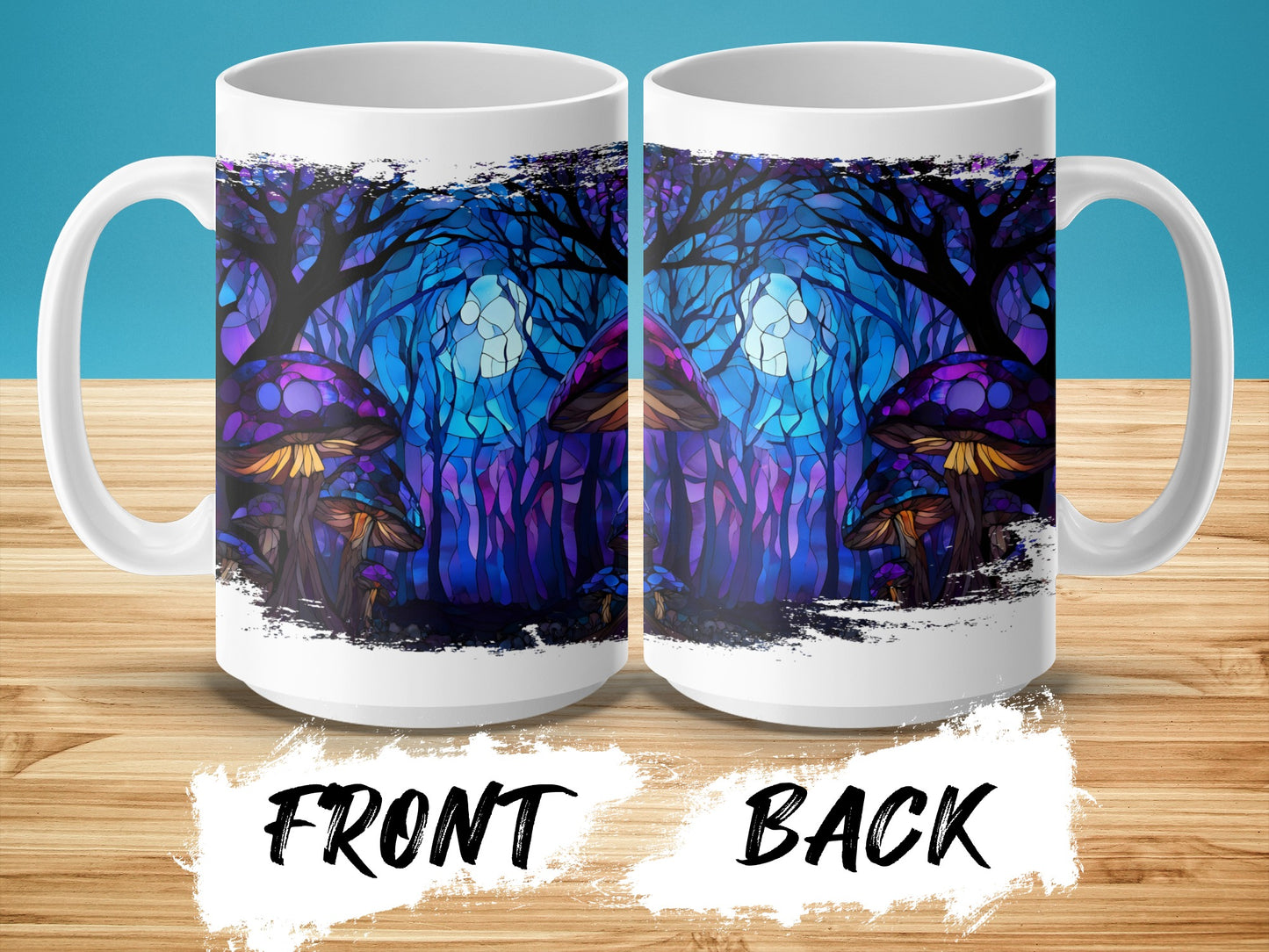 Enchanted Forest Stained Glass Mugs Unique Art product