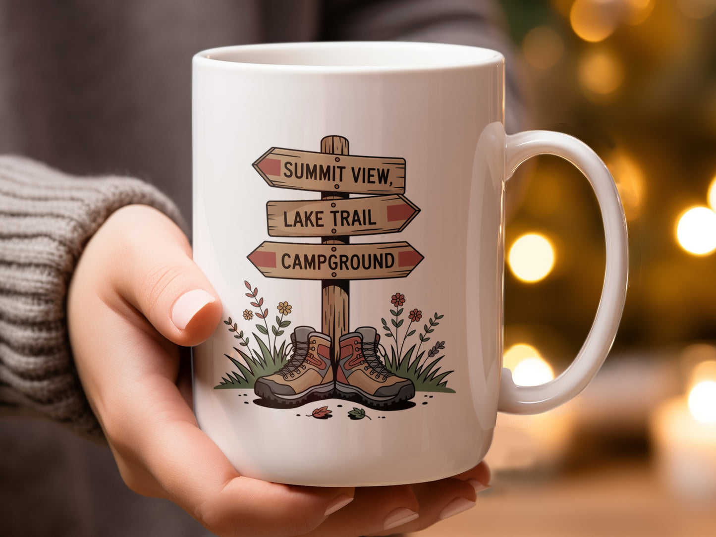 Adventure Nature Themed Mug with Camping Sign product type