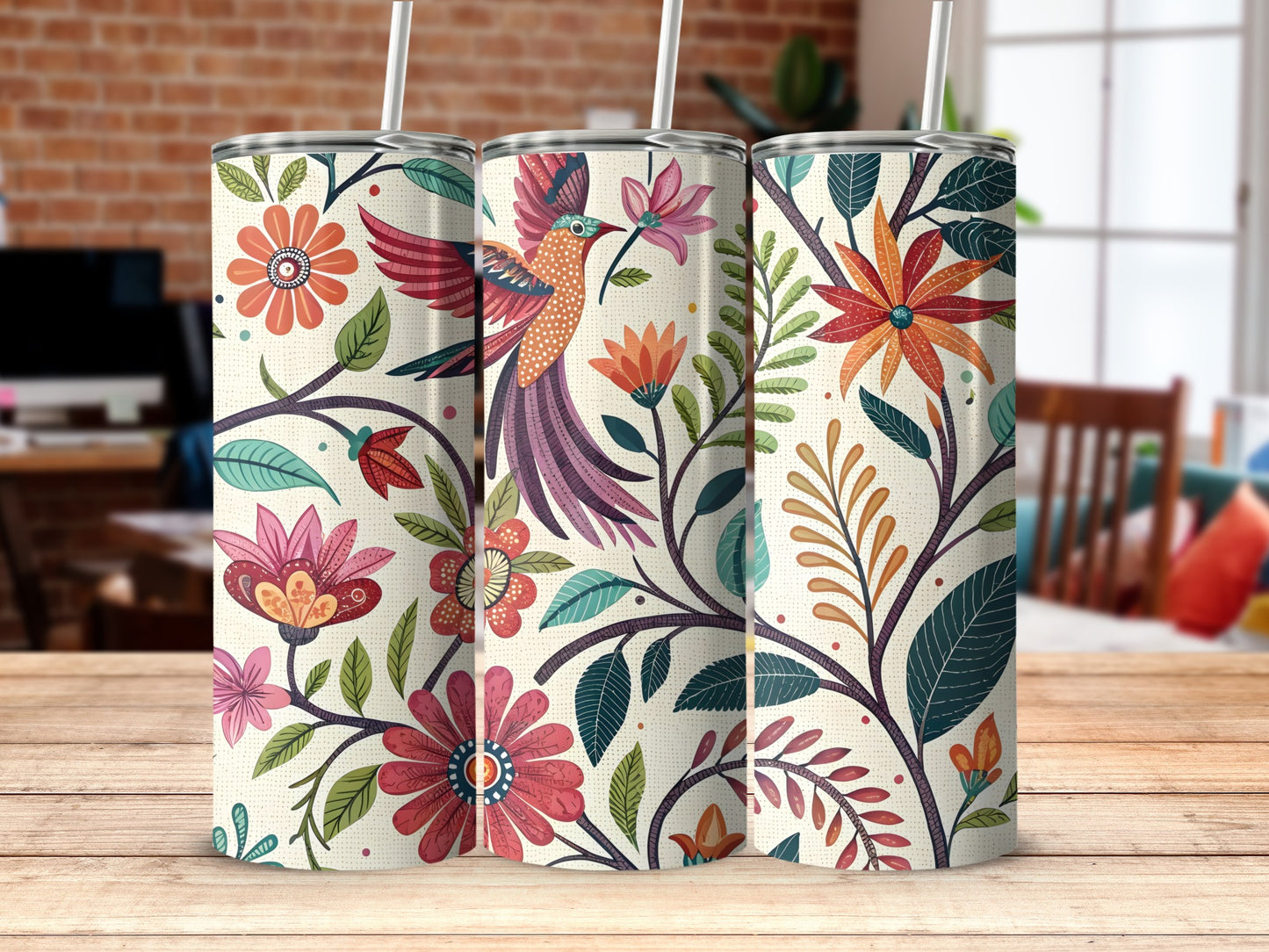 Colorful Floral Themed Drinkware Product