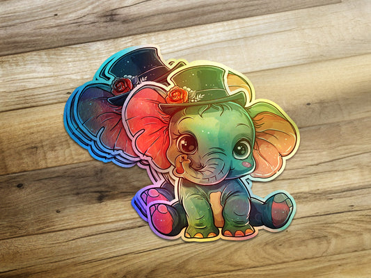 Adorable Colorful Baby Elephant Sticker Pack product