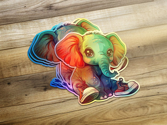 Charming Elephant Art Sticker Colorful Sticker product type