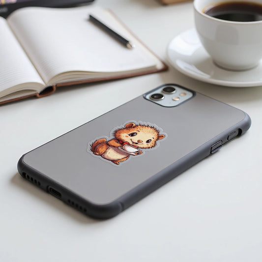 Cute Hedgehog with Coffee Design Phone Case product type