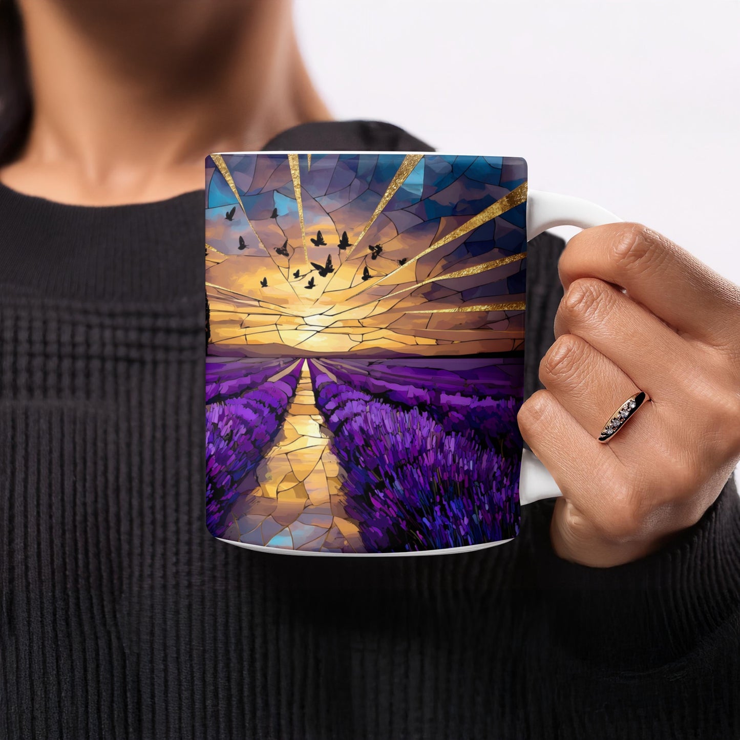 Beautiful Sunset over Lavender Fields Mug product type