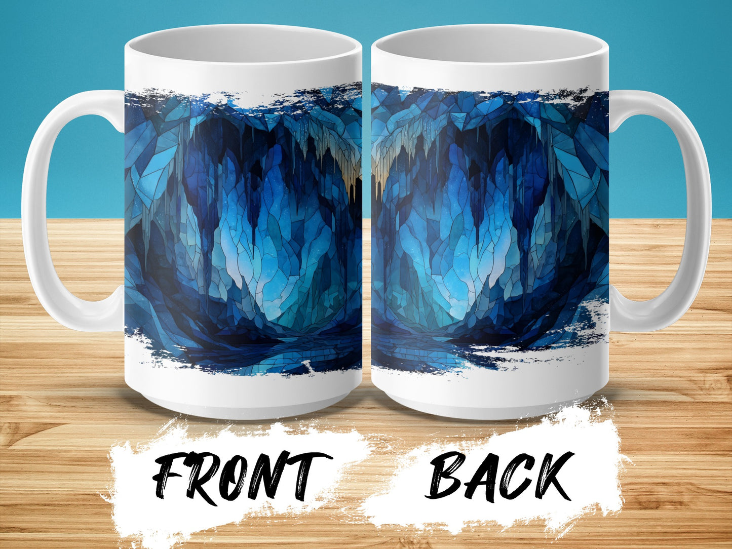 Blue Geometric Art Mug with Unique Design product